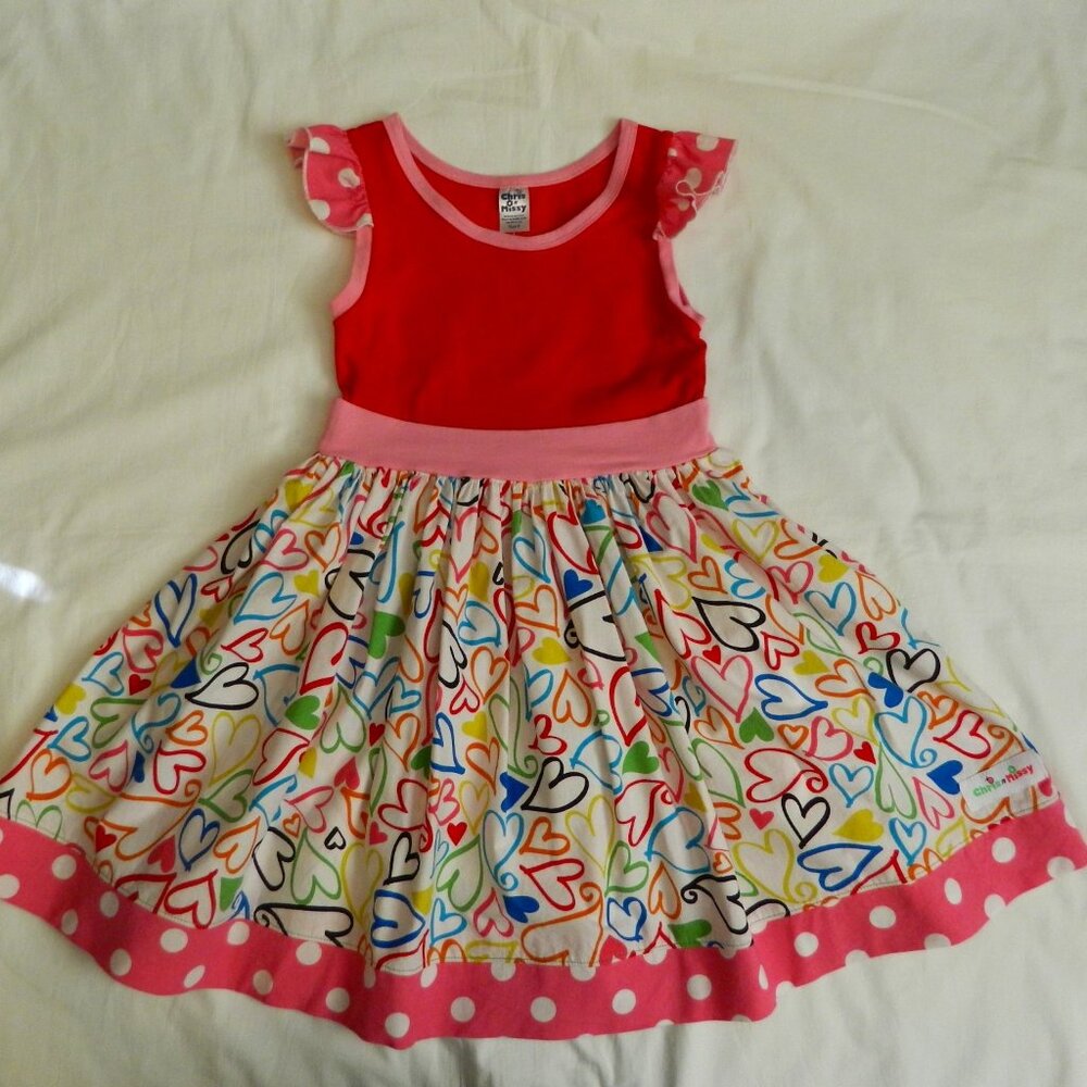 Girls size 8 Valentine Hearts Dress Chris n Missy